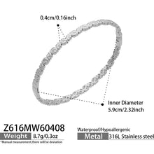 316L Stainless Steel 18K Gold PVD Zircon Pave Bamboo Texture Bangle - Light Luxury Zircon Pave Bamboo Texture Versatile Wholesale Stainless Steel Jewelry - Sensitive Skin Friendly - Detail 20