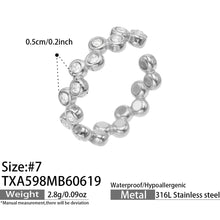 316L Stainless Steel 18K Gold PVD Zircon Set Ring and Earrings - Elegant Golden Zircon Set Wholesale Stainless Steel Jewelry - Sensitive Skin Friendly - Detail 8