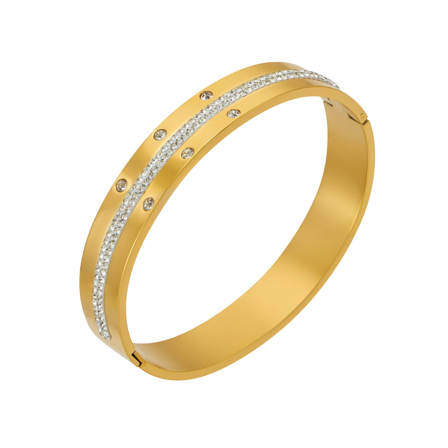 316L Stainless Steel 18K PVD Gold Diamond Bangle made with 316L stainless steel and 18K PVD gold finish for wholesale jewelry buyers - image 13