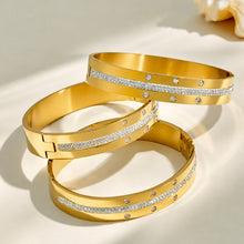 316L Stainless Steel 18K PVD Gold Diamond Bangle made with 316L stainless steel and 18K PVD gold finish for wholesale jewelry buyers - image 9