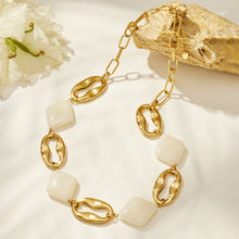316L Stainless Steel 18K PVD Gold Geometric Resin Necklace made with 316L stainless steel and 18K PVD gold finish for wholesale jewelry buyers - image 11