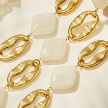 316L Stainless Steel 18K PVD Gold Geometric Resin Necklace made with 316L stainless steel and 18K PVD gold finish for wholesale jewelry buyers - image 12