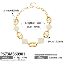 316L Stainless Steel 18K PVD Gold Geometric Resin Necklace made with 316L stainless steel and 18K PVD gold finish for wholesale jewelry buyers - image 13