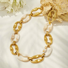 316L Stainless Steel 18K PVD Gold Geometric Resin Necklace made with 316L stainless steel and 18K PVD gold finish for wholesale jewelry buyers - image 5