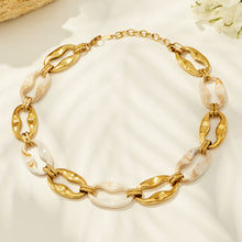 316L Stainless Steel 18K PVD Gold Geometric Resin Necklace made with 316L stainless steel and 18K PVD gold finish for wholesale jewelry buyers - image 6