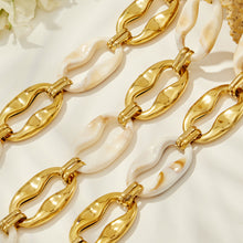 316L Stainless Steel 18K PVD Gold Geometric Resin Necklace made with 316L stainless steel and 18K PVD gold finish for wholesale jewelry buyers - image 7