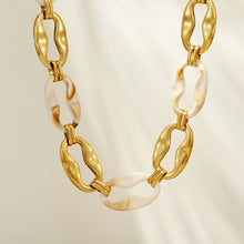 316L Stainless Steel 18K PVD Gold Geometric Resin Necklace made with 316L stainless steel and 18K PVD gold finish for wholesale jewelry buyers - image 8