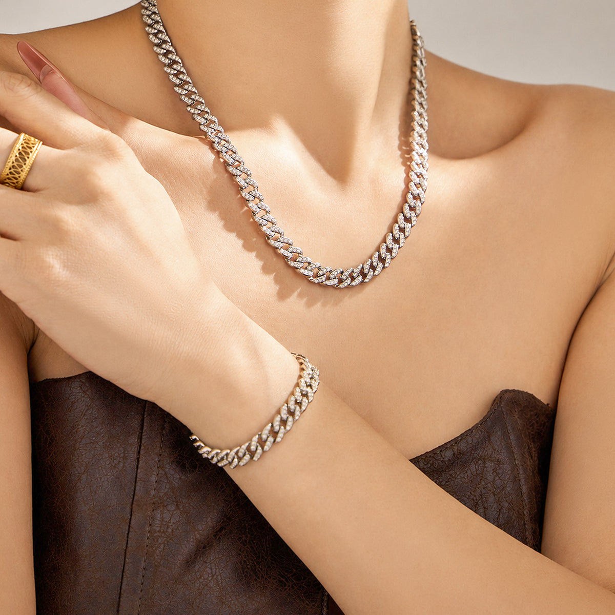 316L Stainless Steel 18K PVD Gold Matching Jewelry Set made with 316L stainless steel and 18K PVD gold finish for wholesale jewelry buyers - image 12