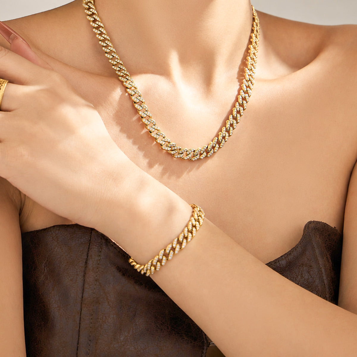 316L Stainless Steel 18K PVD Gold Matching Jewelry Set made with 316L stainless steel and 18K PVD gold finish for wholesale jewelry buyers - image 13