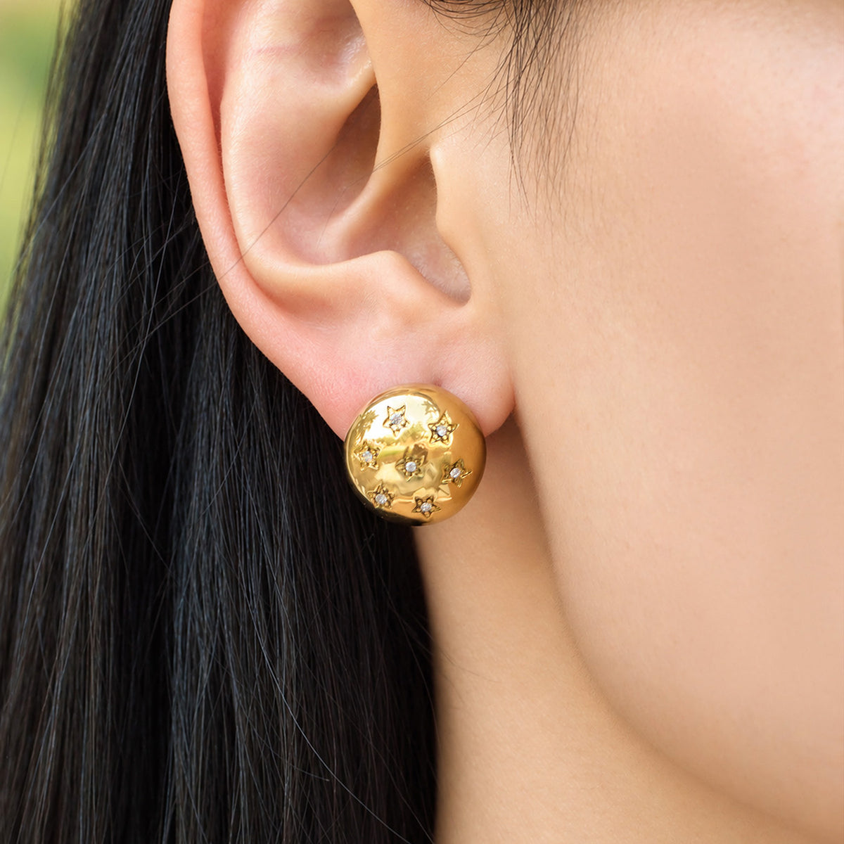 316L Stainless Steel 18K PVD Gold Star Zircon Earring made with 316L stainless steel and 18K PVD gold finish for wholesale jewelry buyers - image 5