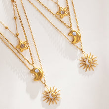 316L Stainless Steel 18K PVD Gold Sun Moon Star Necklace made with 316L stainless steel and 18K PVD gold finish for wholesale jewelry buyers - image 7