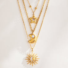 316L Stainless Steel 18K PVD Gold Sun Moon Star Necklace made with 316L stainless steel and 18K PVD gold finish for wholesale jewelry buyers - image 9