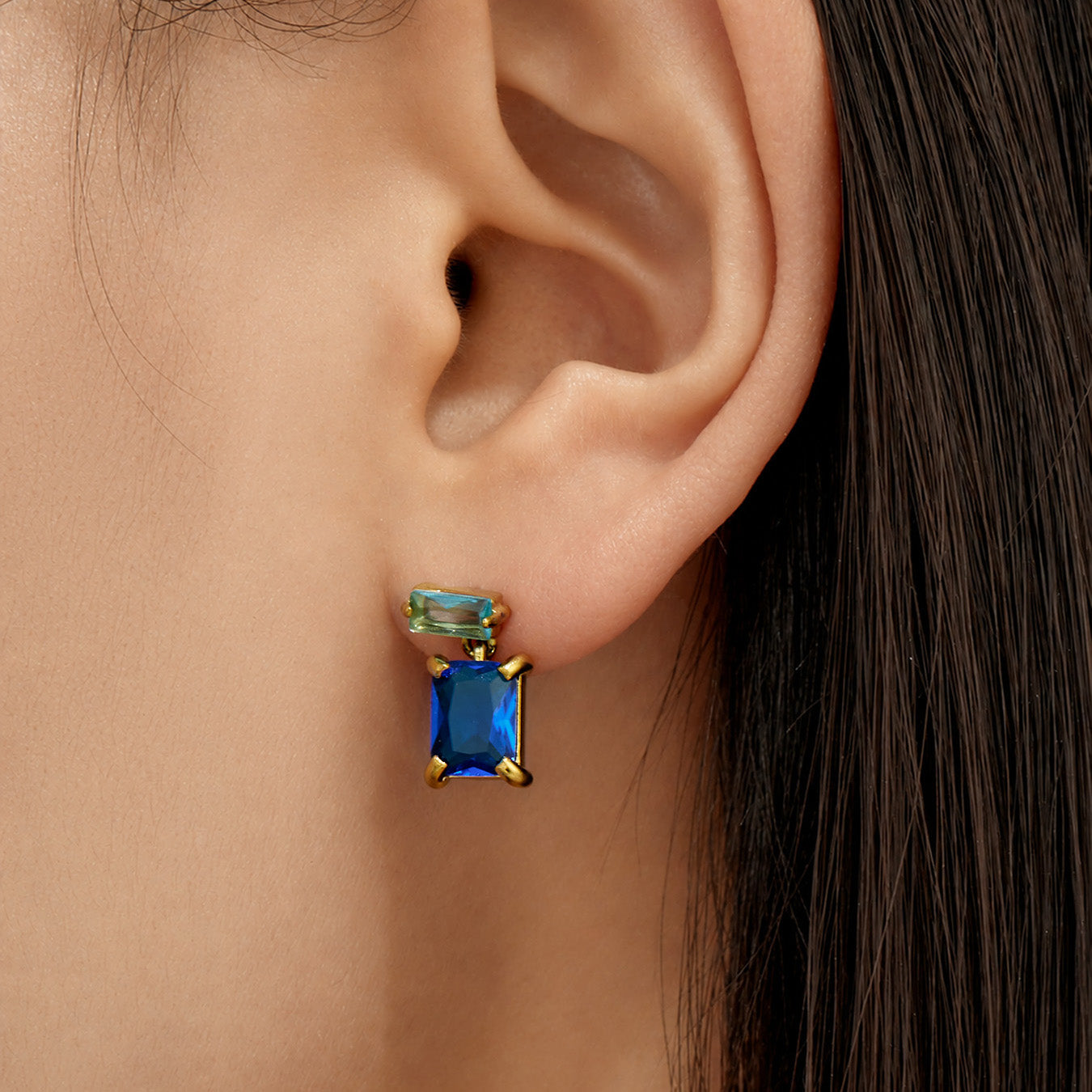 316L Stainless Steel 18K PVD Gold Zircon Drop Earrings made with 316L stainless steel and 18K PVD gold finish for wholesale jewelry buyers - image 14