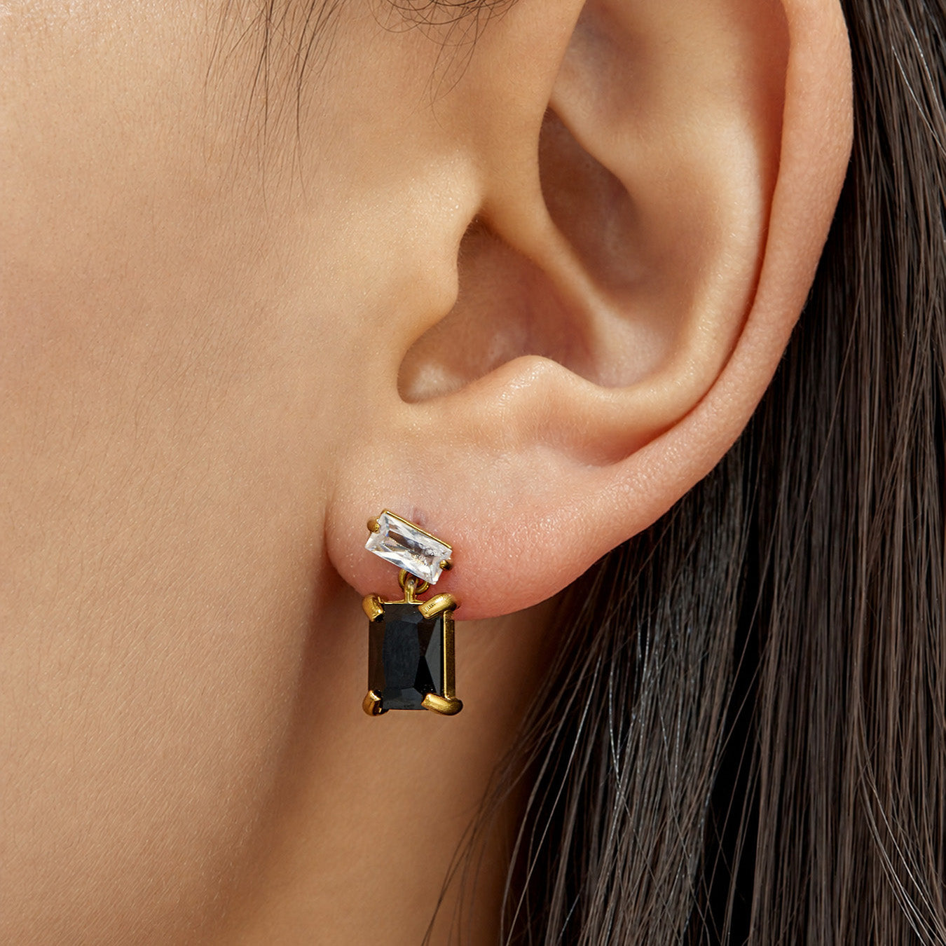 316L Stainless Steel 18K PVD Gold Zircon Drop Earrings made with 316L stainless steel and 18K PVD gold finish for wholesale jewelry buyers - image 16