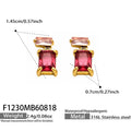 Pink Glass Crystal Gold‑Tone / Earrings