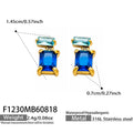 Blue Glass Crystal  Gold‑Tone / Earrings