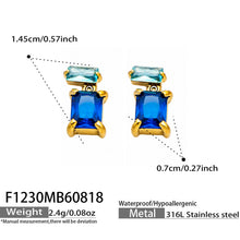 316L Stainless Steel 18K PVD Gold Pink Zircon Drop Earring