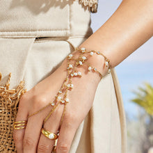 316L Stainless Steel 18K PVD Gold Zircon Pearl Finger Chain Bracelet made with 316L stainless steel and 18K PVD gold finish for wholesale jewelry buyers - image 10
