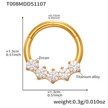 316L Stainless Steel CZ Paved Seamless Nose Ring - 18K Gold Plated Piercing Hoop