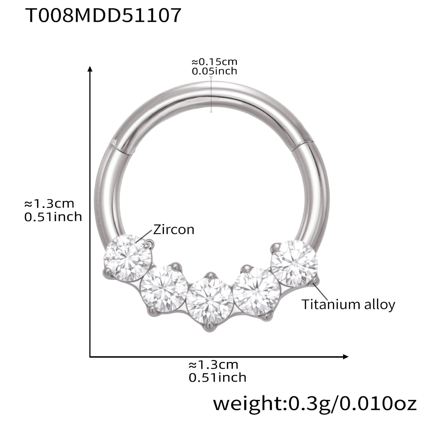316L Stainless Steel CZ Paved Seamless Nose Ring - 18K Gold Plated Piercing Hoop