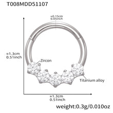 316L Stainless Steel CZ Paved Seamless Nose Ring - 18K Gold Plated Piercing Hoop