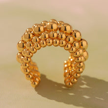 Stunning 5-layer bead ring in steel finish