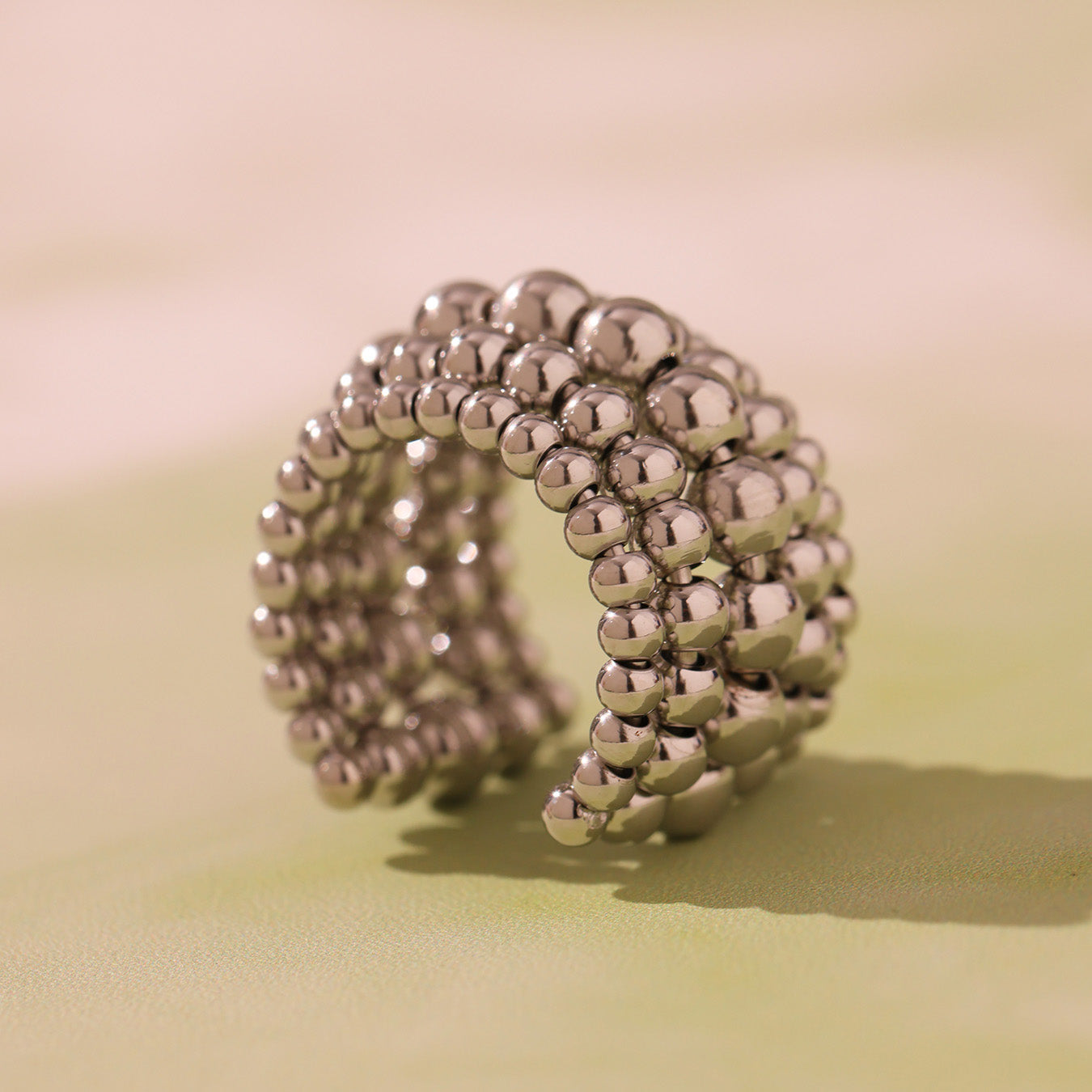 316L Stainless Steel 18K PVD Gold 5-layer Bead Ring made with 316L stainless steel and 18K PVD gold finish for wholesale jewelry buyers - image 14