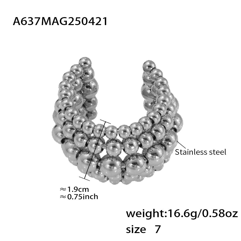 316L Stainless Steel 18K PVD Gold 5-layer Bead Ring made with 316L stainless steel and 18K PVD gold finish for wholesale jewelry buyers - image 4