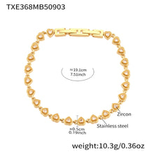 316L Stainless Steel 5A CZ Heart Link Bracelet & Necklace Set