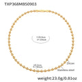 316L Stainless Steel 5A CZ Heart Link Necklace – Gold Tone 43cm