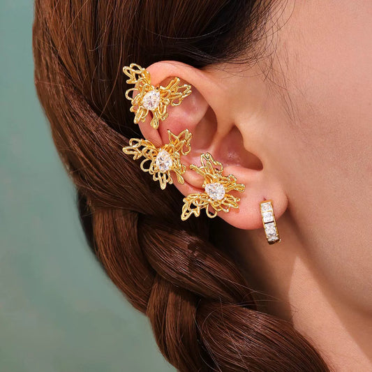 316L Stainless Steel 5A Zircon Butterfly Ear Cuff - Image 4