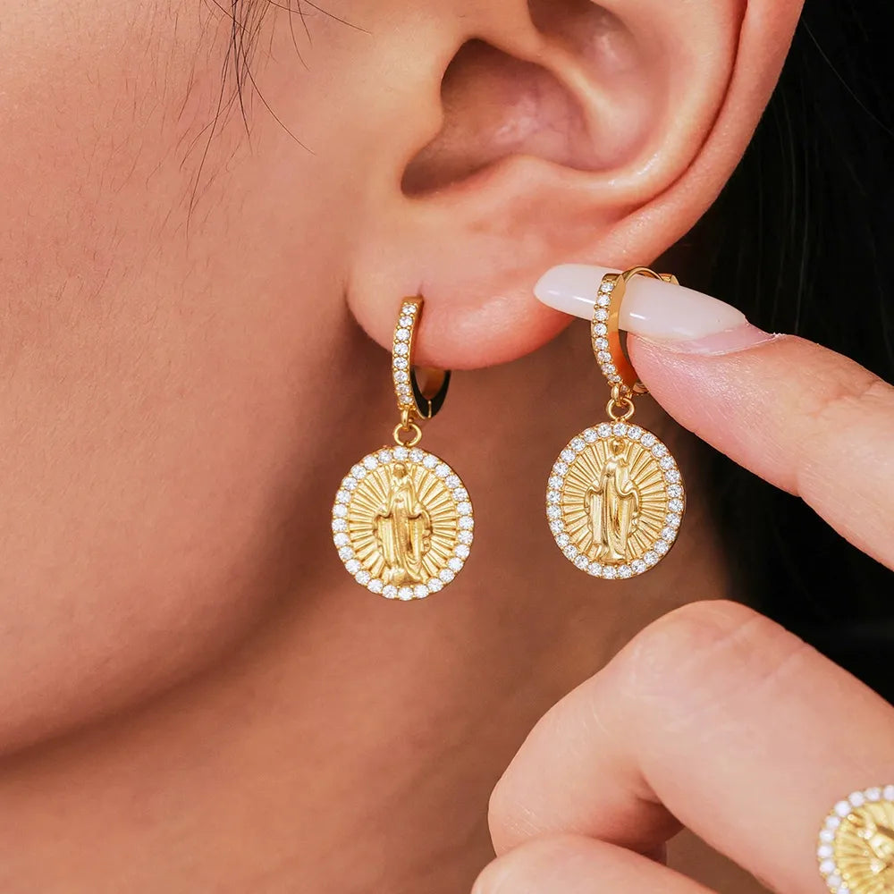 316L Stainless Steel 5A Zircon Divine Oval Full Pavé Ring & Earrings - Image 3