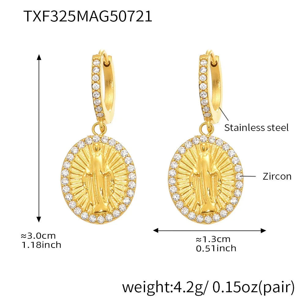 316L Stainless Steel 5A Zircon Divine Oval Full Pavé Ring & Earrings - Image 6