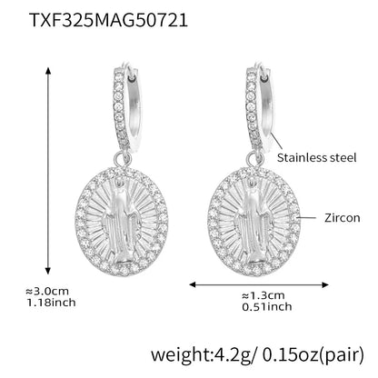 316L Stainless Steel 5A Zircon Divine Oval Full Pavé Ring & Earrings - Image 7