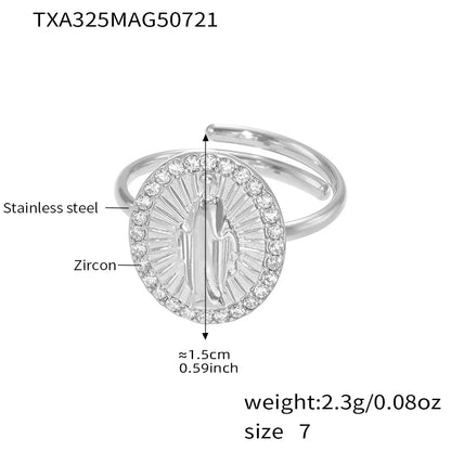 316L Stainless Steel 5A Zircon Divine Oval Full Pavé Ring & Earrings - Image 9