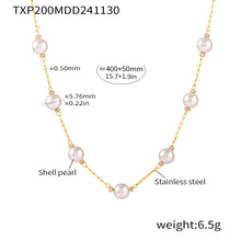 316L Stainless Steel 6mm Imitation Pearl Necklace & Bracelet Set - Image 2