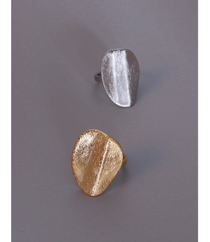 316L Stainless Steel Abstract Brushed Matte Statement Ring - Image 5