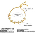 Gold Clover Zircon Adjustable Bracelet 22cm / 22cm