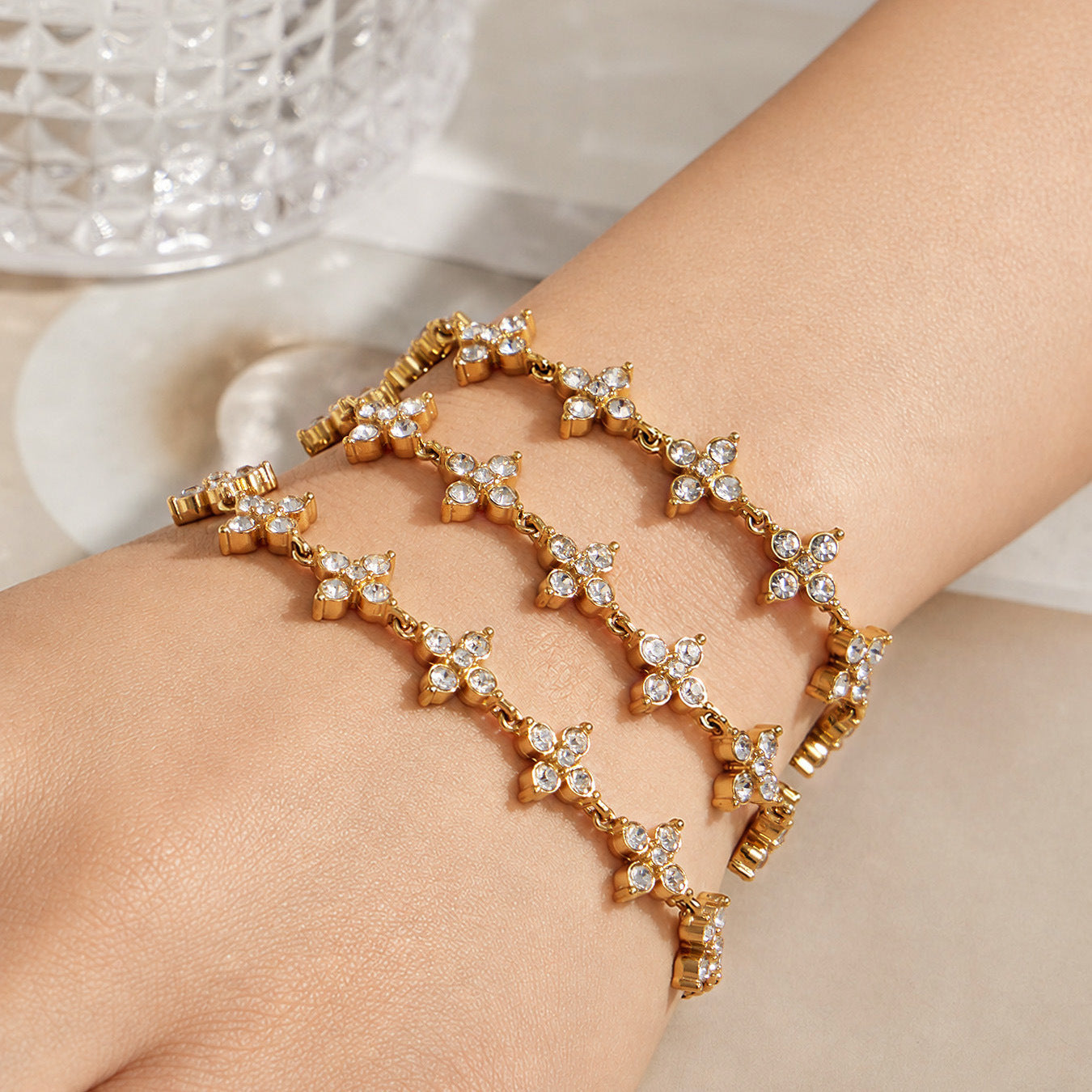 316L Stainless Steel 18K PVD Gold Adjustable Bracelet made with 316L stainless steel and 18K PVD gold finish for wholesale jewelry buyers - image 11
