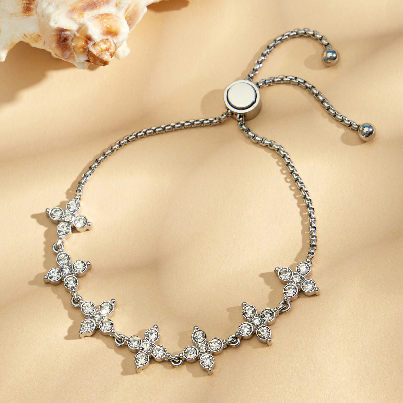Close-up view of 316L stainless steel adjustable bracelet