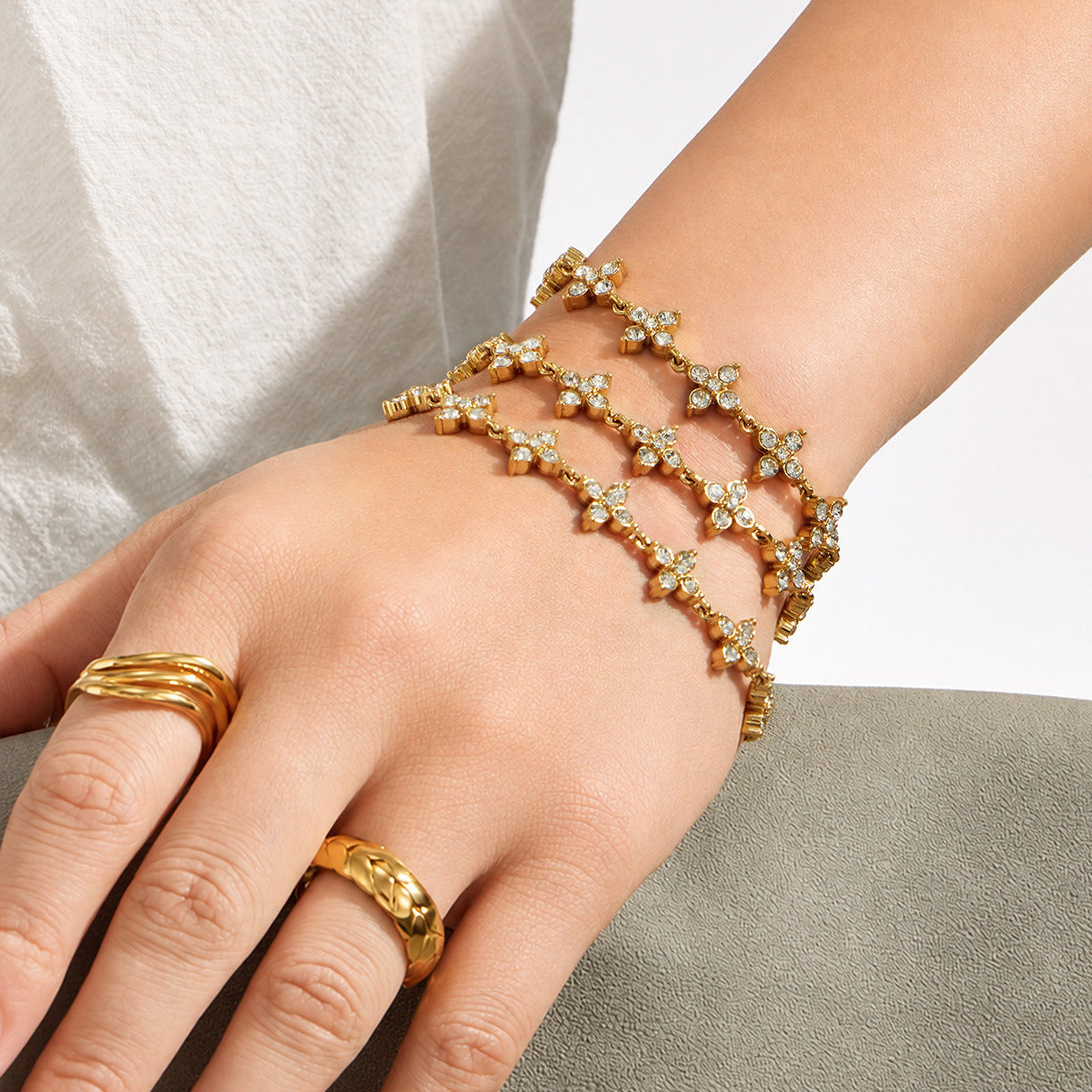 316L Stainless Steel 18K PVD Gold Adjustable Bracelet made with 316L stainless steel and 18K PVD gold finish for wholesale jewelry buyers - image 5