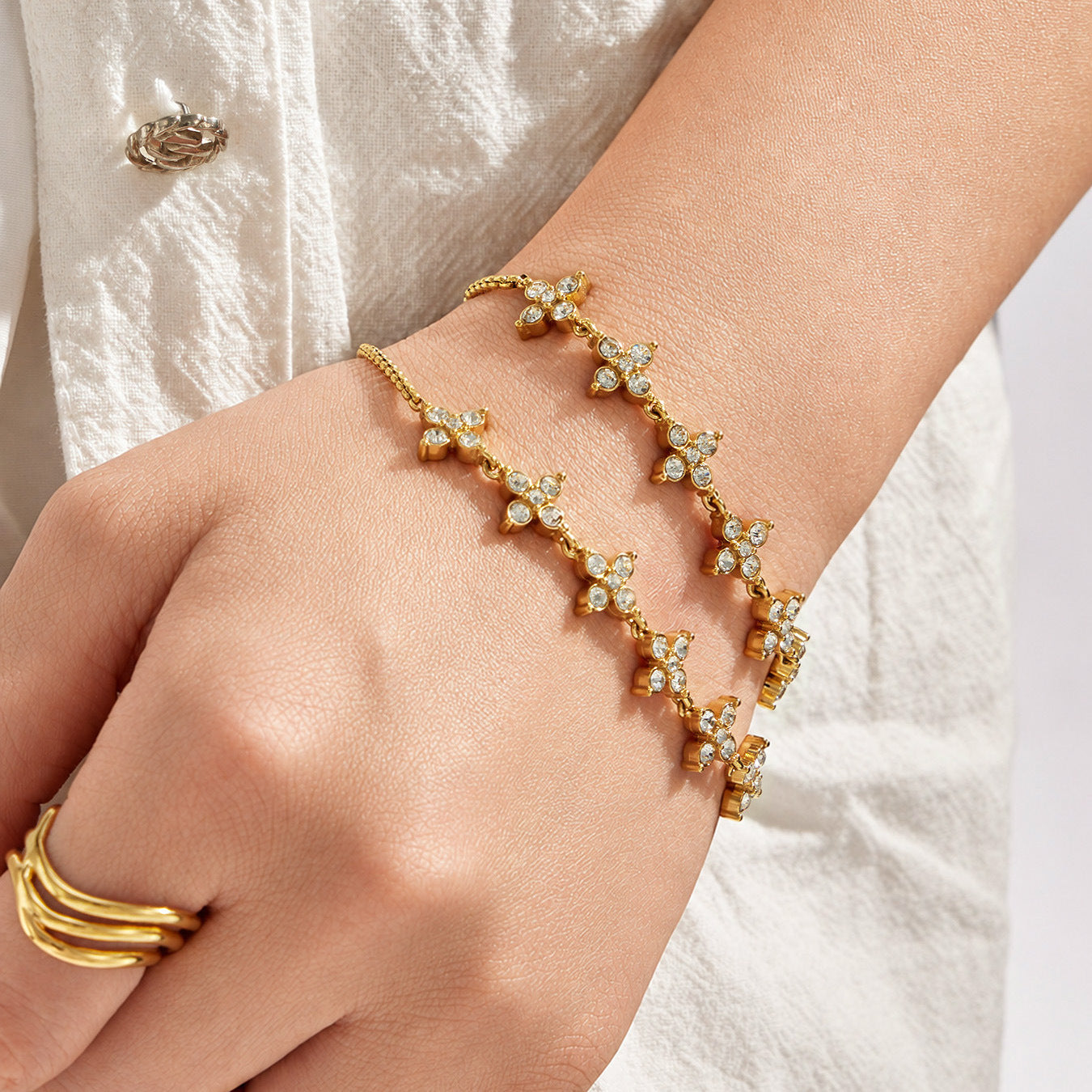 316L Stainless Steel 18K PVD Gold Adjustable Bracelet made with 316L stainless steel and 18K PVD gold finish for wholesale jewelry buyers - image 9