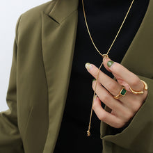 316L Stainless Steel Adjustable Heart Knot Tassel Sweater Necklace - Image 3