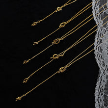 316L Stainless Steel Adjustable Heart Knot Tassel Sweater Necklace - Image 6