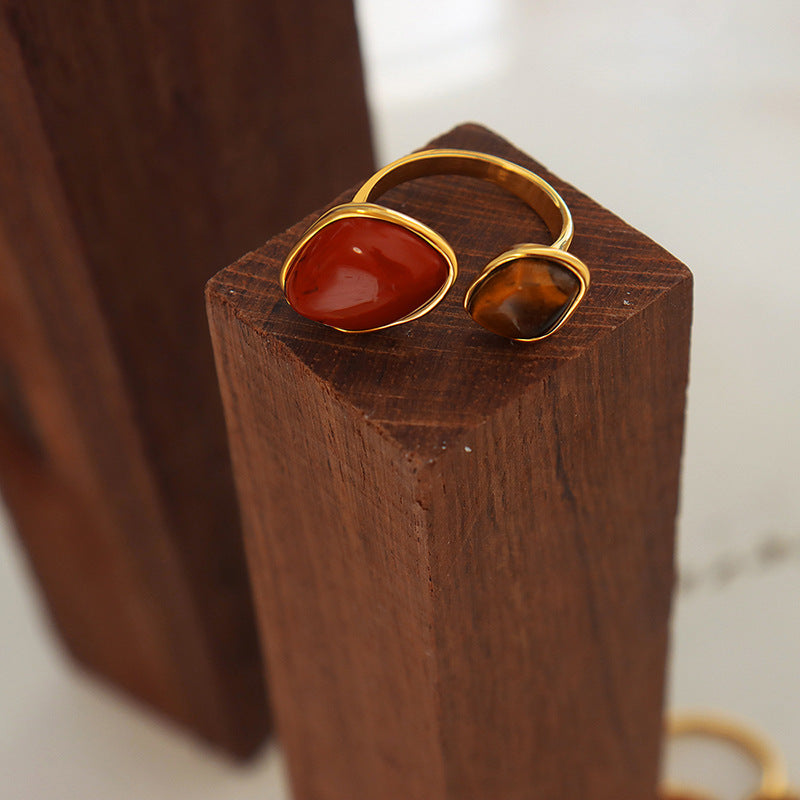 316L Stainless Steel 18K PVD Gold Adjustable Open Ring made with 316L stainless steel and 18K PVD gold finish for wholesale jewelry buyers - image 3