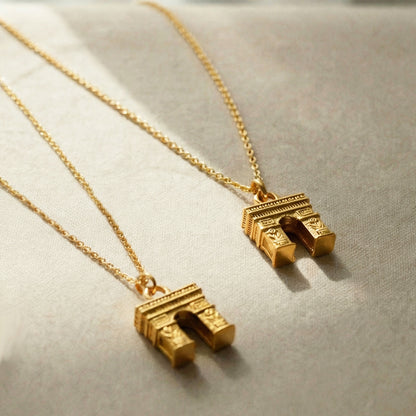 316L Stainless Steel Arc de Triomphe Pendant Necklace - Image 2