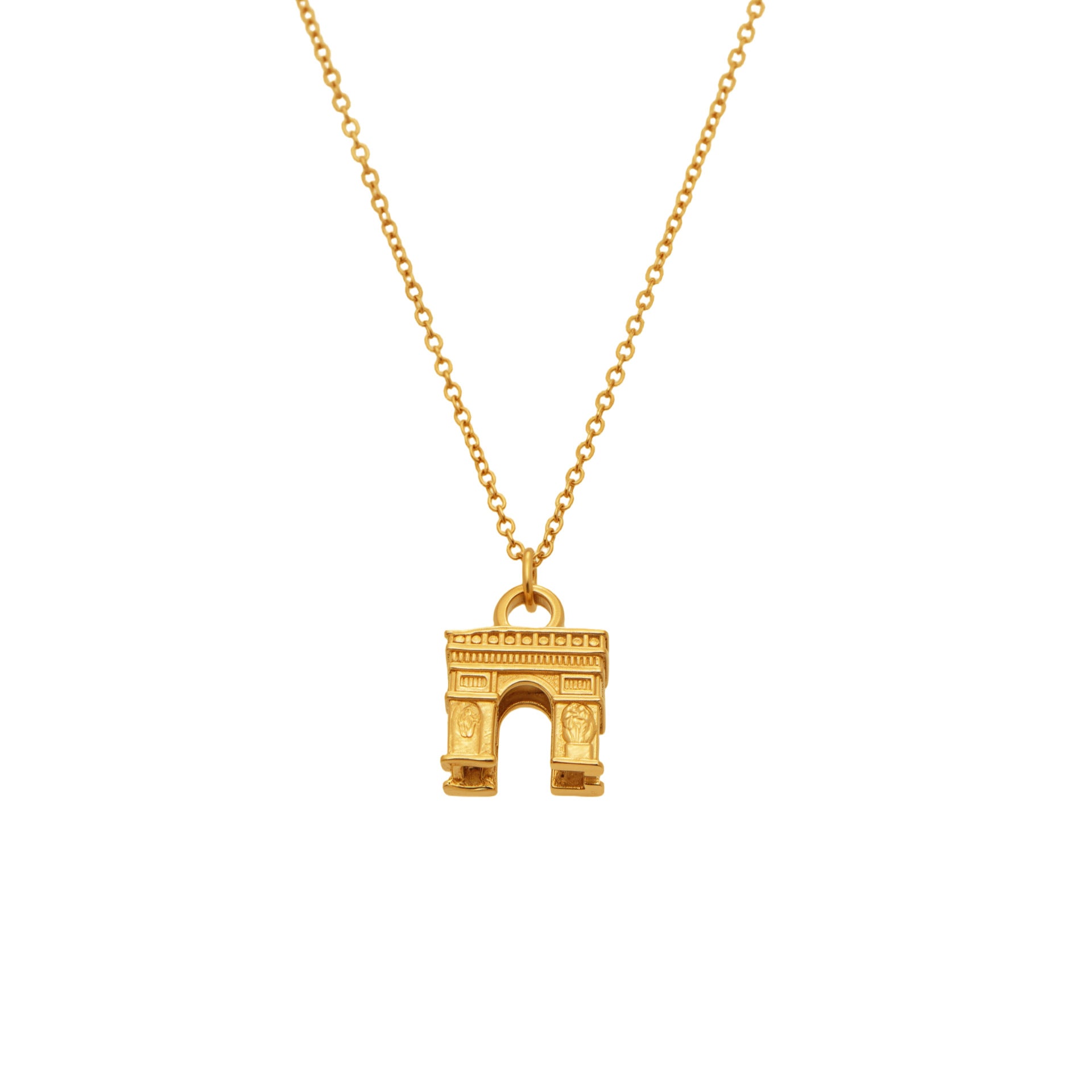316L Stainless Steel Arc de Triomphe Pendant Necklace - Image 7