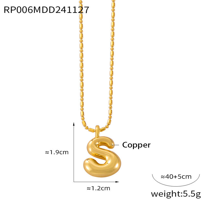 316L Stainless Steel 18K PVD Gold Balloon Letter Necklace made with 316L stainless steel and 18K PVD gold finish for wholesale jewelry buyers - image 28