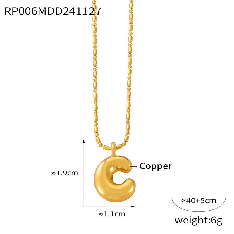 316L Stainless Steel 18K PVD Gold Balloon Letter Necklace made with 316L stainless steel and 18K PVD gold finish for wholesale jewelry buyers - image 31