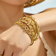 316L Stainless Steel 18K PVD Gold Heart and Zircon Bangle made with 316L stainless steel and 18K PVD gold finish for wholesale jewelry buyers - image 10